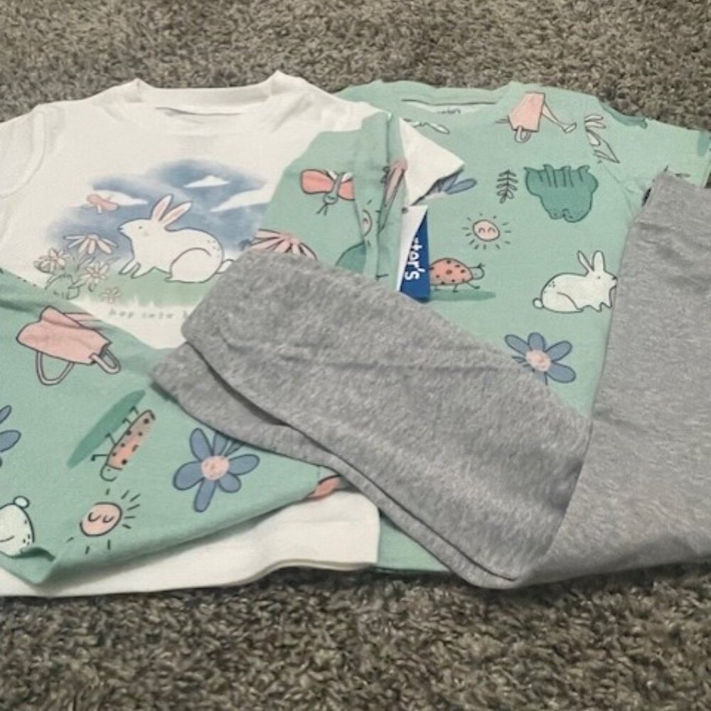 10 X NWT Carter's Girls 4T PJ Sets-39 Total Pieces Pants & Shorts-$215 Retail